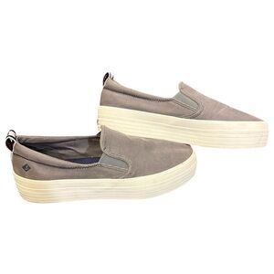 Sperry Taupe Slip-On Platform Sneakers